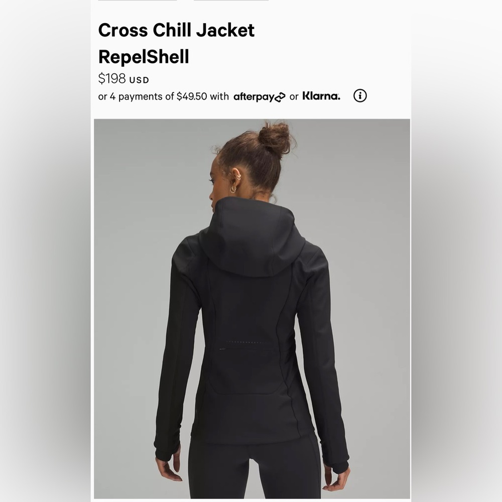 Lululemon chill jacket Black repel shell size 8.  No longer available